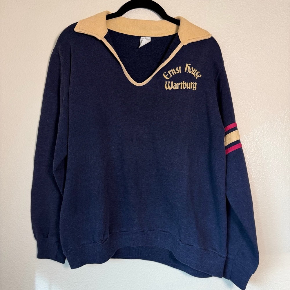 Vintage 70s Ernst House Collared Sweater, Men’s Medium